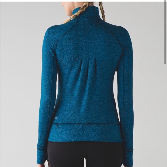 Lululemon Rush Hour 1/2 Zip Jacquard Blue/Black Sz.6 - Picture 3 of 12